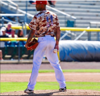 Mo Jr. pitching at Harry Grove Stadium